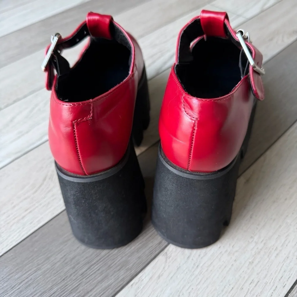 CHARLA TEDRICK RED TEE PLATFORM MARY JANES
